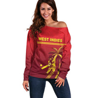 Custom West Indies Cricket Off Shoulder Sweater Vintage Style