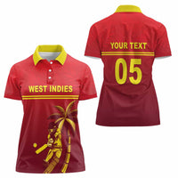 Custom West Indies Cricket Women Polo Shirt Vintage Style