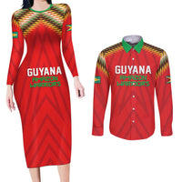 Custom Guyana Cricket Couples Matching Long Sleeve Bodycon Dress and Long Sleeve Button Shirt Go Amazon Warriors