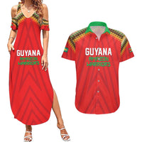 Custom Guyana Cricket Couples Matching Summer Maxi Dress and Hawaiian Shirt Go Amazon Warriors