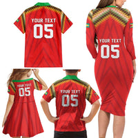 Custom Guyana Cricket Family Matching Long Sleeve Bodycon Dress and Hawaiian Shirt Go Amazon Warriors