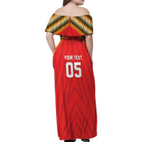 Custom Guyana Cricket Family Matching Off Shoulder Maxi Dress and Hawaiian Shirt Go Amazon Warriors