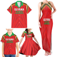 Custom Guyana Cricket Family Matching Tank Maxi Dress and Hawaiian Shirt Go Amazon Warriors