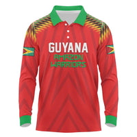 Custom Guyana Cricket Long Sleeve Polo Shirt Go Amazon Warriors