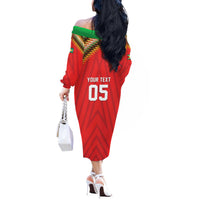Custom Guyana Cricket Off The Shoulder Long Sleeve Dress Go Amazon Warriors