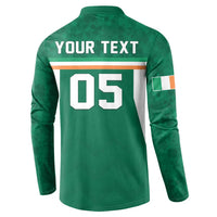 Custom Ireland Rugby Button Sweatshirt Old Retro Style