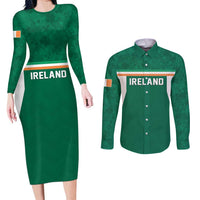 Custom Ireland Rugby Couples Matching Long Sleeve Bodycon Dress and Long Sleeve Button Shirt Old Retro Style