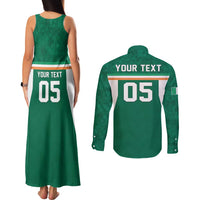 Custom Ireland Rugby Couples Matching Tank Maxi Dress and Long Sleeve Button Shirt Old Retro Style