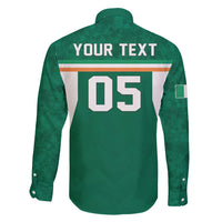 Custom Ireland Rugby Family Matching Long Sleeve Bodycon Dress and Hawaiian Shirt Old Retro Style