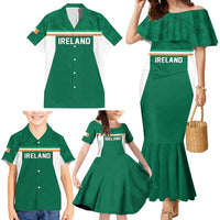 Custom Ireland Rugby Family Matching Mermaid Dress and Hawaiian Shirt Old Retro Style