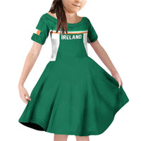 Custom Ireland Rugby Family Matching Off Shoulder Short Dress and Hawaiian Shirt Old Retro Style