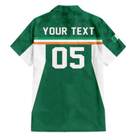 Custom Ireland Rugby Family Matching Short Sleeve Bodycon Dress and Hawaiian Shirt Old Retro Style