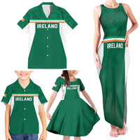 Custom Ireland Rugby Family Matching Tank Maxi Dress and Hawaiian Shirt Old Retro Style