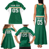 Custom Ireland Rugby Family Matching Tank Maxi Dress and Hawaiian Shirt Old Retro Style