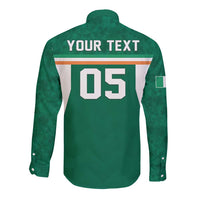 Custom Ireland Rugby Long Sleeve Button Shirt Old Retro Style