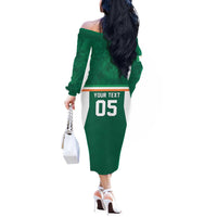 Custom Ireland Rugby Off The Shoulder Long Sleeve Dress Old Retro Style