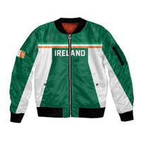 Custom Ireland Rugby Sleeve Zip Bomber Jacket Old Retro Style