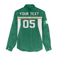 Custom Ireland Rugby Women Casual Shirt Old Retro Style