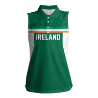 Custom Ireland Rugby Women Sleeveless Polo Shirt Old Retro Style