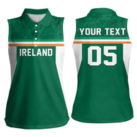 Custom Ireland Rugby Women Sleeveless Polo Shirt Old Retro Style