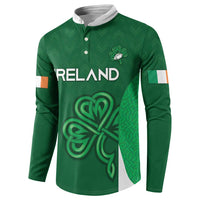 Custom Ireland Rugby Button Sweatshirt Irish Celtic Shamrock