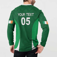 Custom Ireland Rugby Button Sweatshirt Irish Celtic Shamrock