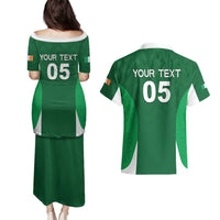 Custom Ireland Rugby Couples Matching Puletasi and Hawaiian Shirt Irish Celtic Shamrock