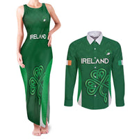 Custom Ireland Rugby Couples Matching Tank Maxi Dress and Long Sleeve Button Shirt Irish Celtic Shamrock
