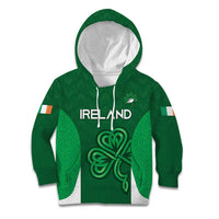 Custom Ireland Rugby Kid Hoodie Irish Celtic Shamrock