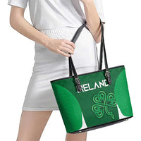 Ireland Rugby Leather Tote Bag Irish Celtic Shamrock