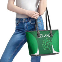 Ireland Rugby Leather Tote Bag Irish Celtic Shamrock