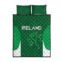 Ireland Rugby Quilt Bed Set Irish Celtic Shamrock
