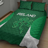 Ireland Rugby Quilt Bed Set Irish Celtic Shamrock