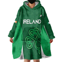 Custom Ireland Rugby Wearable Blanket Hoodie Irish Celtic Shamrock