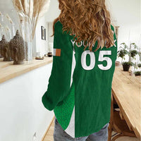 Custom Ireland Rugby Women Casual Shirt Irish Celtic Shamrock