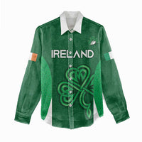 Custom Ireland Rugby Women Casual Shirt Irish Celtic Shamrock