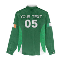 Custom Ireland Rugby Women Casual Shirt Irish Celtic Shamrock