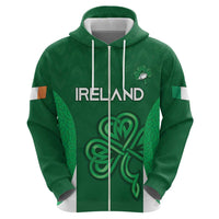 Custom Ireland Rugby Zip Hoodie Irish Celtic Shamrock