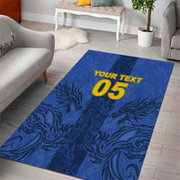 Custom Bosnia And Herzegovina Football Area Rug Zmajevi Rising Strong