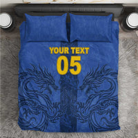 Custom Bosnia And Herzegovina Football Bedding Set Zmajevi Rising Strong