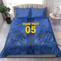 Custom Bosnia And Herzegovina Football Bedding Set Zmajevi Rising Strong