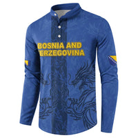 Custom Bosnia And Herzegovina Football Button Sweatshirt Zmajevi Rising Strong