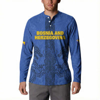 Custom Bosnia And Herzegovina Football Button Sweatshirt Zmajevi Rising Strong