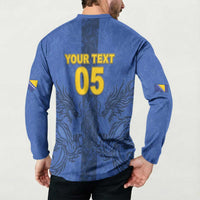 Custom Bosnia And Herzegovina Football Button Sweatshirt Zmajevi Rising Strong