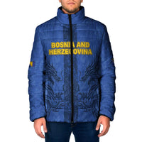 Custom Bosnia And Herzegovina Football Padded Jacket Zmajevi Rising Strong