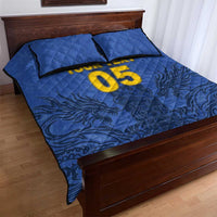 Custom Bosnia And Herzegovina Football Quilt Bed Set Zmajevi Rising Strong