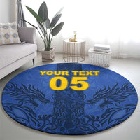 Custom Bosnia And Herzegovina Football Round Carpet Zmajevi Rising Strong