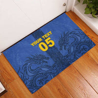 Custom Bosnia And Herzegovina Football Rubber Doormat Zmajevi Rising Strong