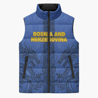 Custom Bosnia And Herzegovina Football Sleeveless Puffer Jacket Zmajevi Rising Strong