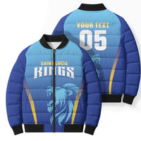 Custom Saint Lucia 2026 Cricket Bomber Puffer Jacket Kings Never Fall